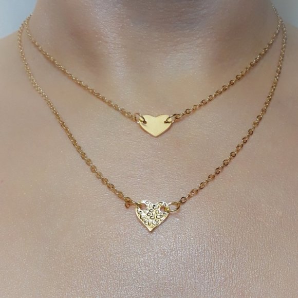 Boutique Jewelry - Minimalist Layered Dainty Chain Heart Necklace